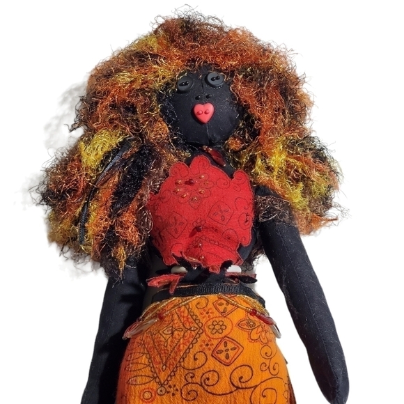 Exotic Tribal African American handmade Black Americana doll with stand - Picture 1 of 12